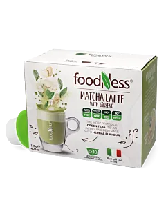 FoodNess Matcha Latte Packung und Kapsel f&uuml;r Dolce Gusto
