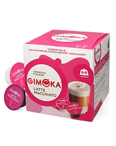 Gimoka Latte Macchiato Packung und Kapsel f&uuml;r Dolce Gusto
