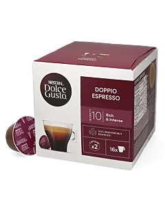 Nescaf&eacute; Doppio Espresso Packung und Kapsel f&uuml;r Dolce Gusto
