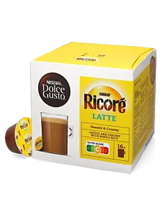 Nescaf&eacute; Ricor&eacute; Latte Packung und Kapsel f&uuml;r Dolce Gusto
