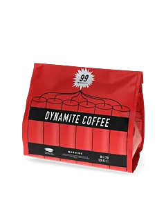 Kaffekapslen Dynamite Coffee Packung und Pods f&uuml;r Senseo
