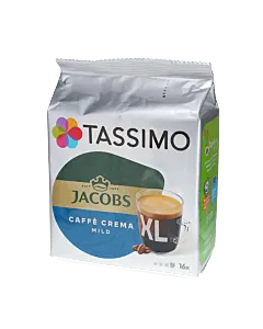 Jacobs Caff&eacute; Crema Mild XL Packung und Kapsel f&uuml;r Tassimo