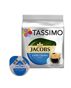 Jacobs Caff&eacute; Crema Mild Packung und Kapsel f&uuml;r Tassimo