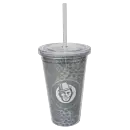 Kaffekapslen Transparent double wall cup with straw