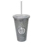 Kaffekapslen Transparent double wall cup with straw