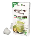 FoodNess Matcha Latte Packung und Kapsel für Nespresso
